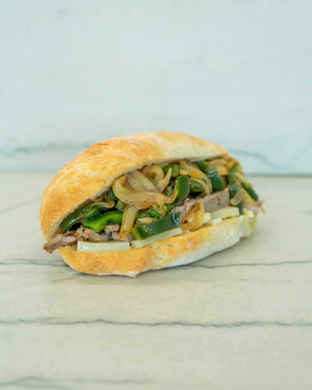 Ciabatta steak poblano
